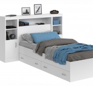 Купить полутораспальные кровати с закроватным модулем от <%min_price%> р в интернет-магазине НаМатрасе в Москве